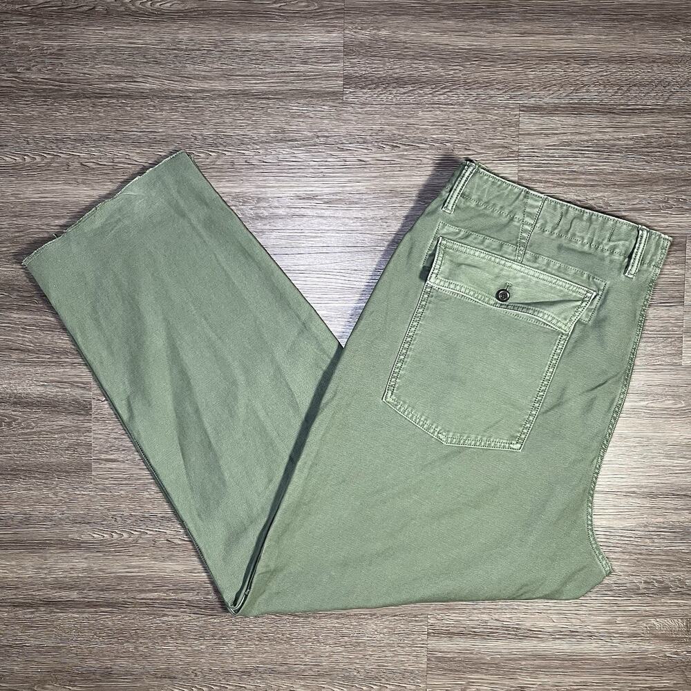 Outerknown The Field Pants Men's 40 Off Duty Drab Raw Hem Military Drawcord EUC